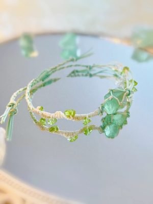 Chic Green Fluorite Macrame Crystal Bracelet (1)