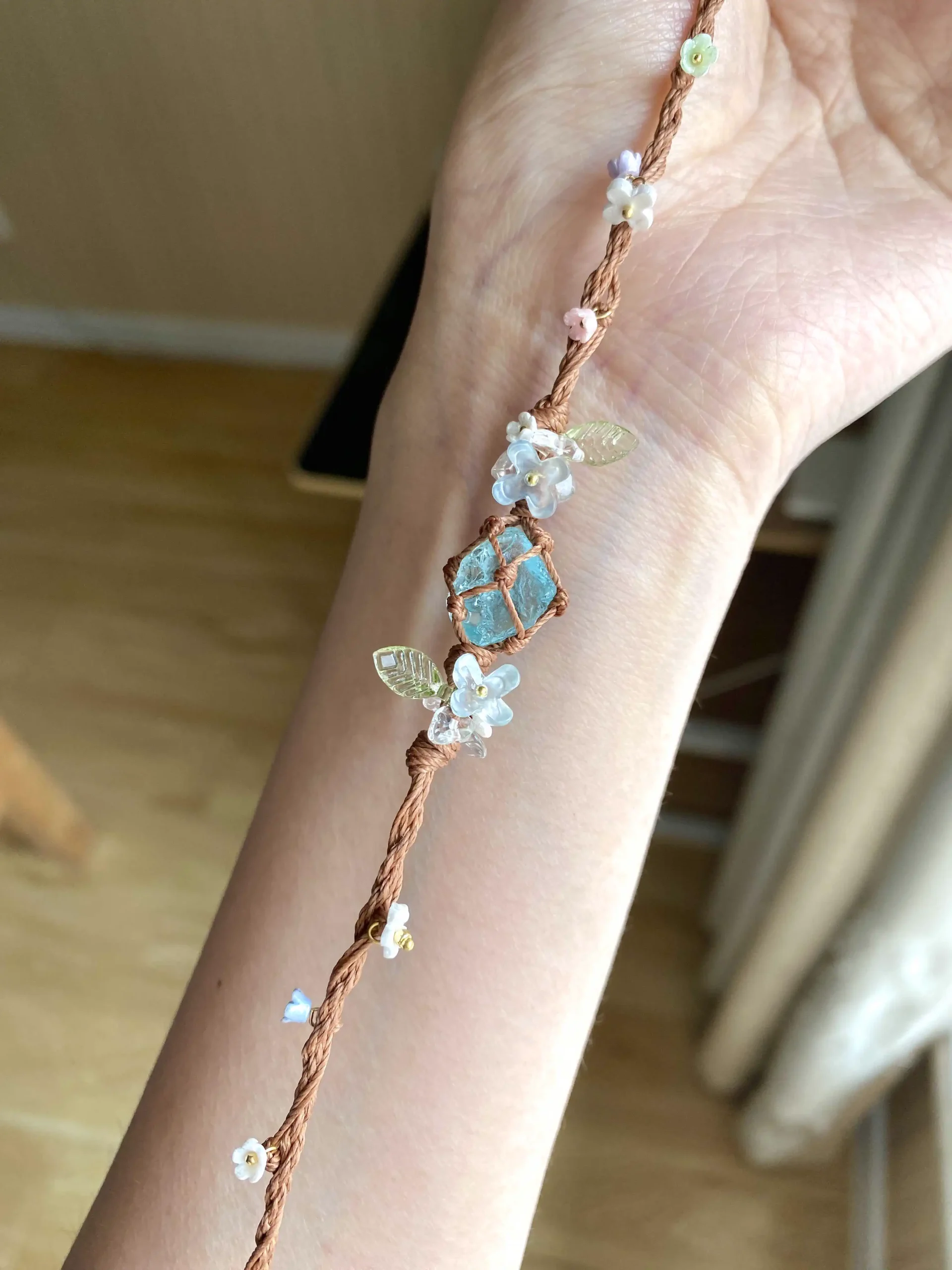 Forest Nymph Handwoven Macrame Bracelet (1)