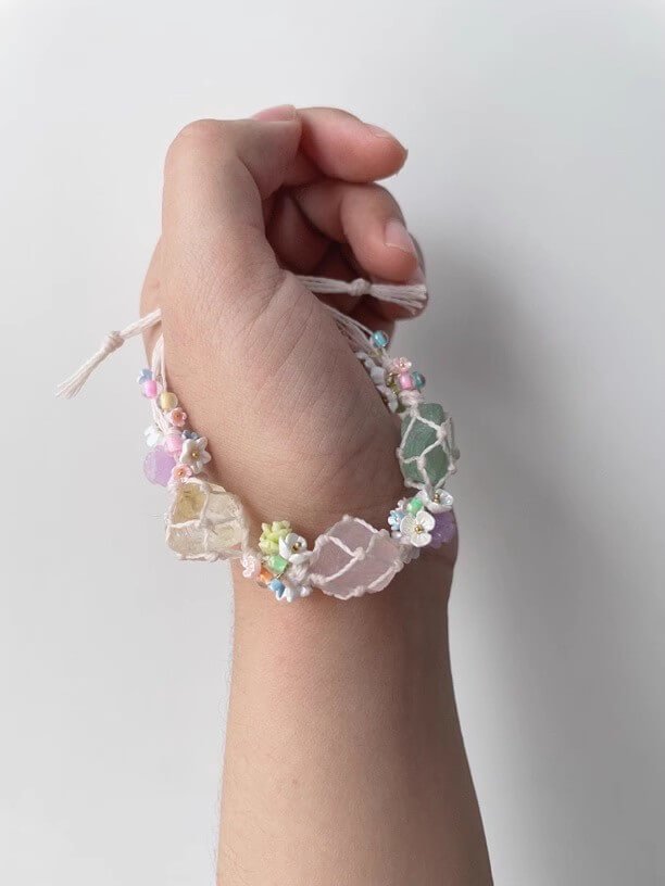 Unique Vintage Crystal Macrame Bracelet (1)