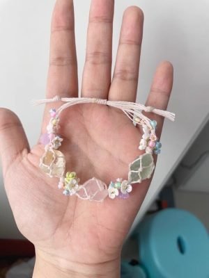 Unique Vintage Crystal Macrame Bracelet (2)