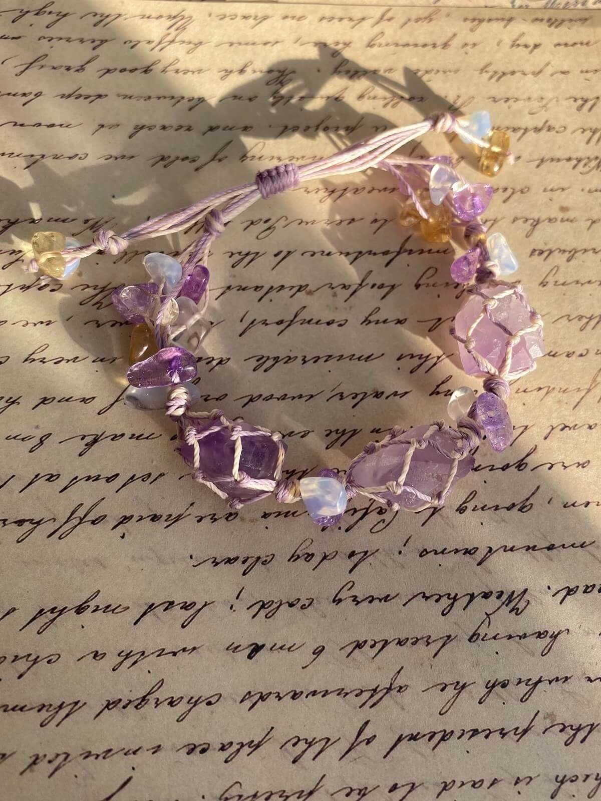 amethyst raw stone macrame bracelet (2)