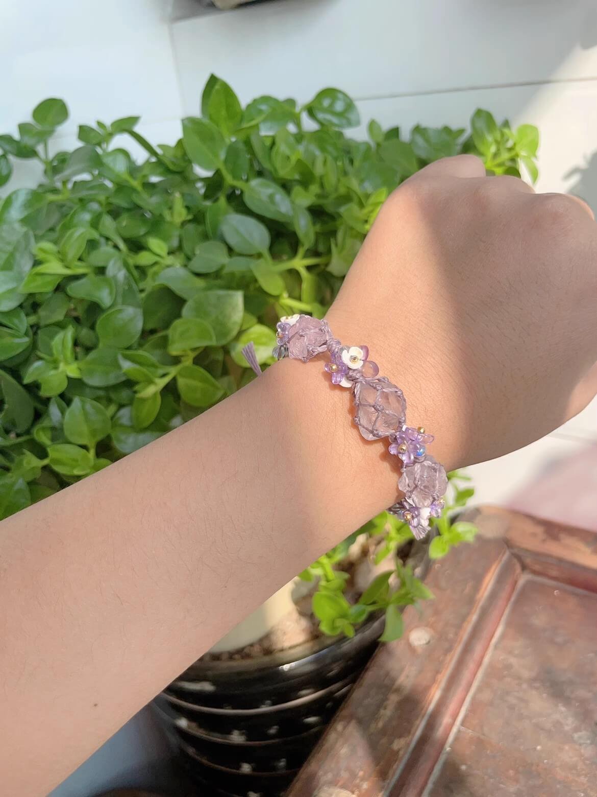 amethyst woven bracelet gift idea