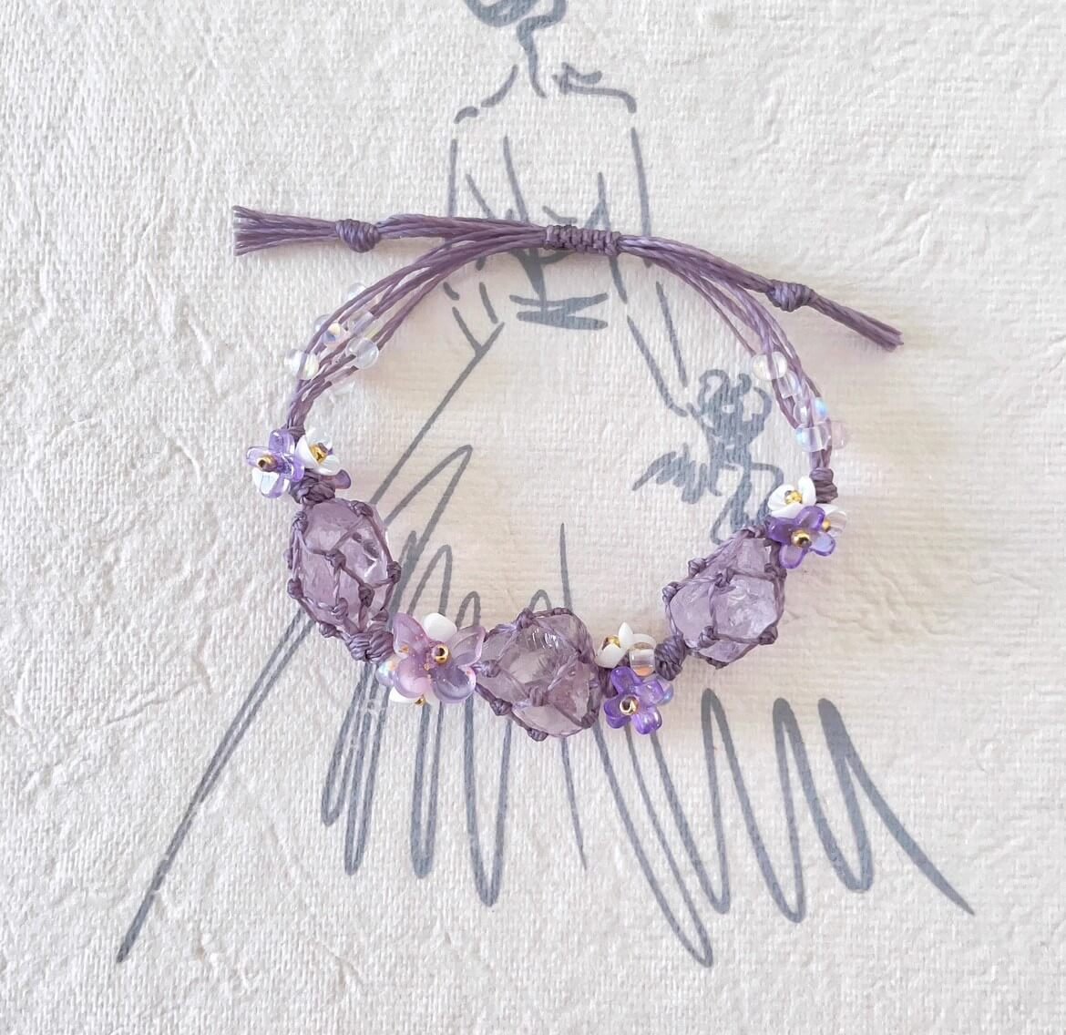 amethyst woven bracelet gift idea