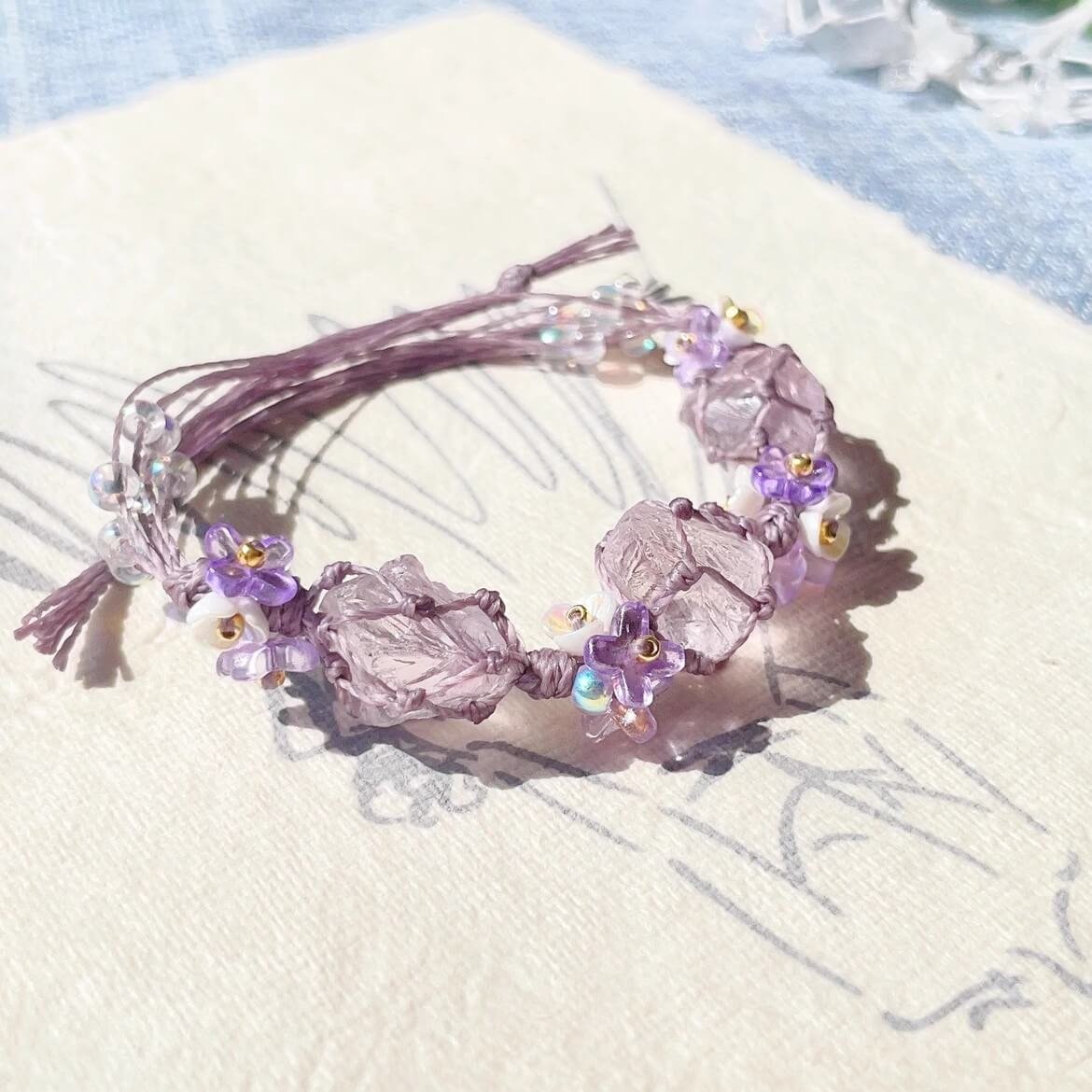 amethyst woven bracelet gift idea