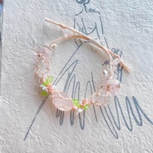 clear crystal and rose quartz bracelet (1)