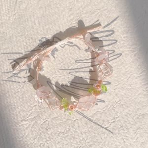 clear crystal and rose quartz bracelet (2)