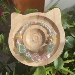 cute rose quartz and green fluorite macrame bracelet (1)