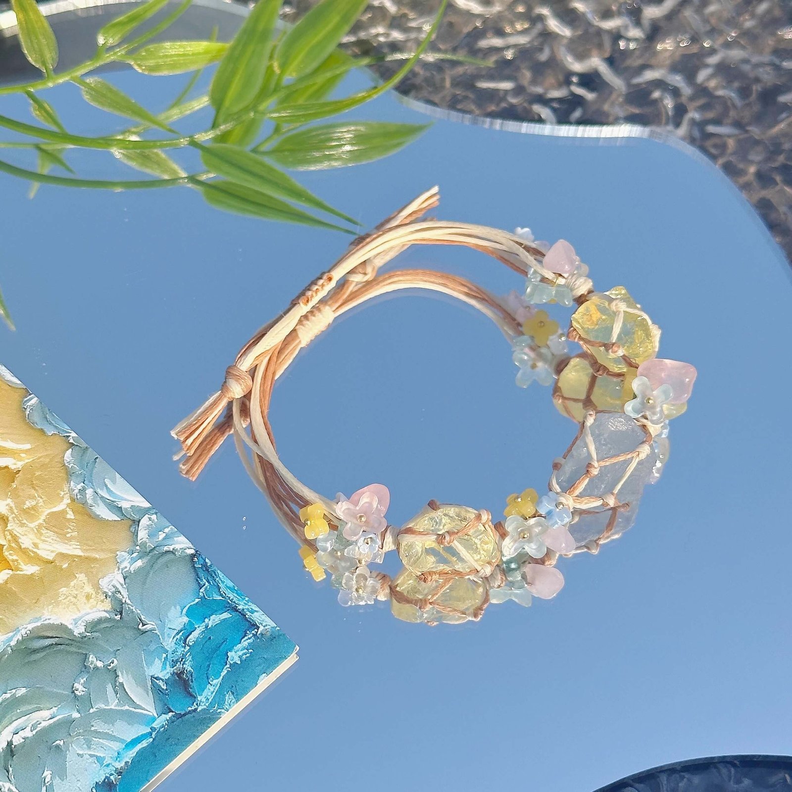 delicate macrame woven stone bracelet (1)