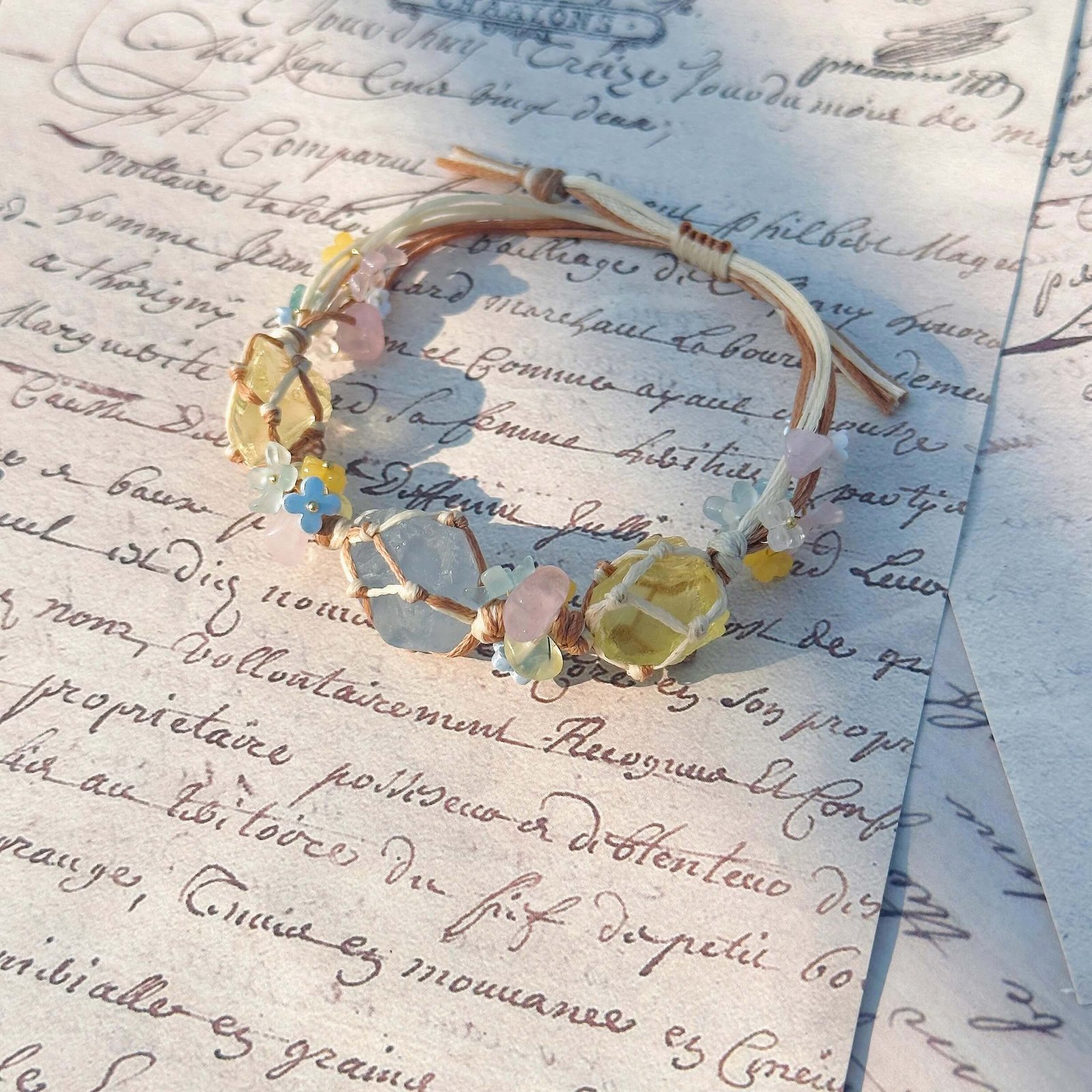delicate macrame woven stone bracelet (5)