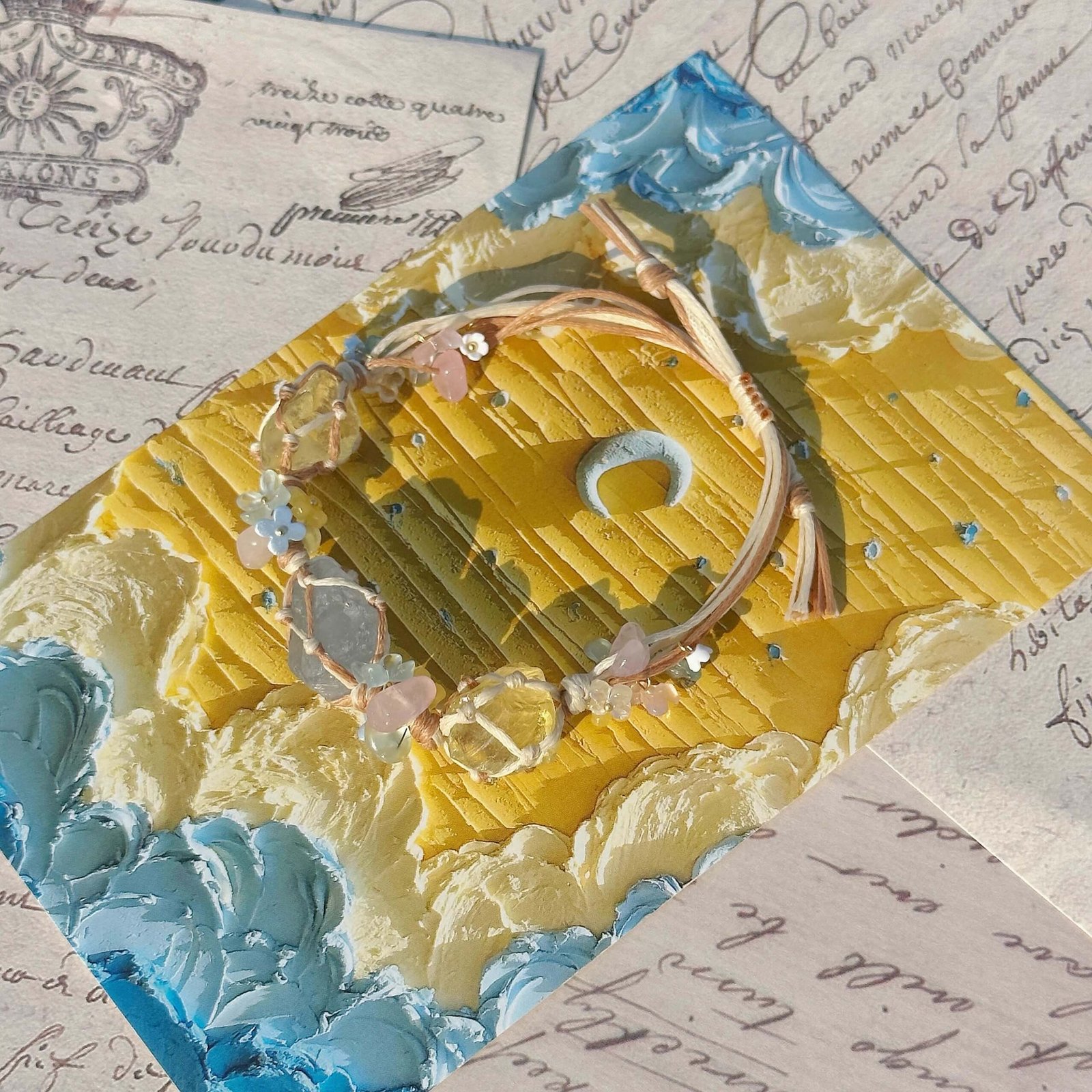 delicate macrame woven stone bracelet (6)