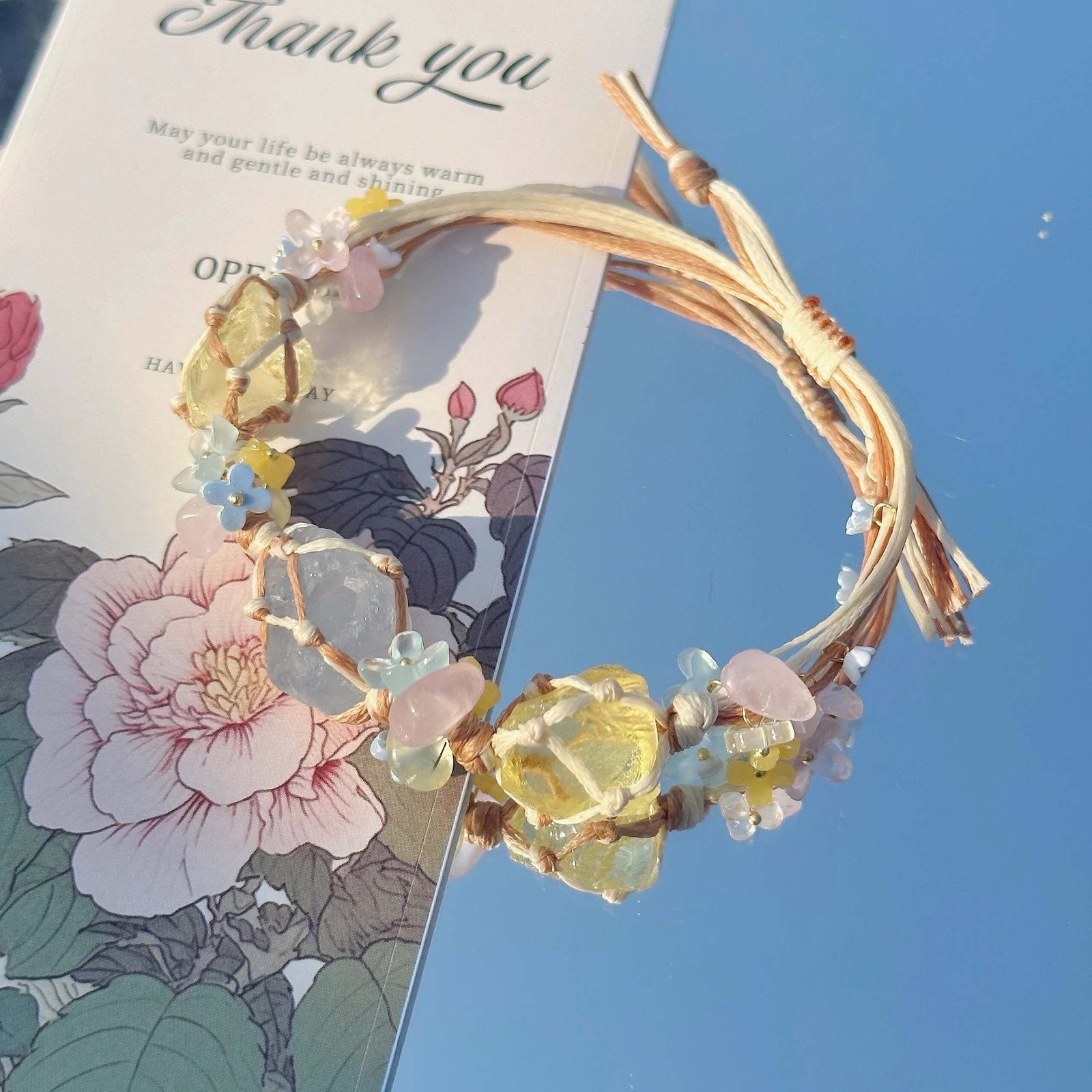 delicate macrame woven stone bracelet (7)