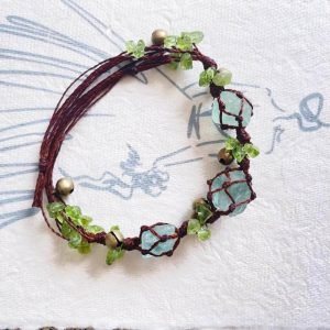 green fluorite macrame bracelet with bell (3)