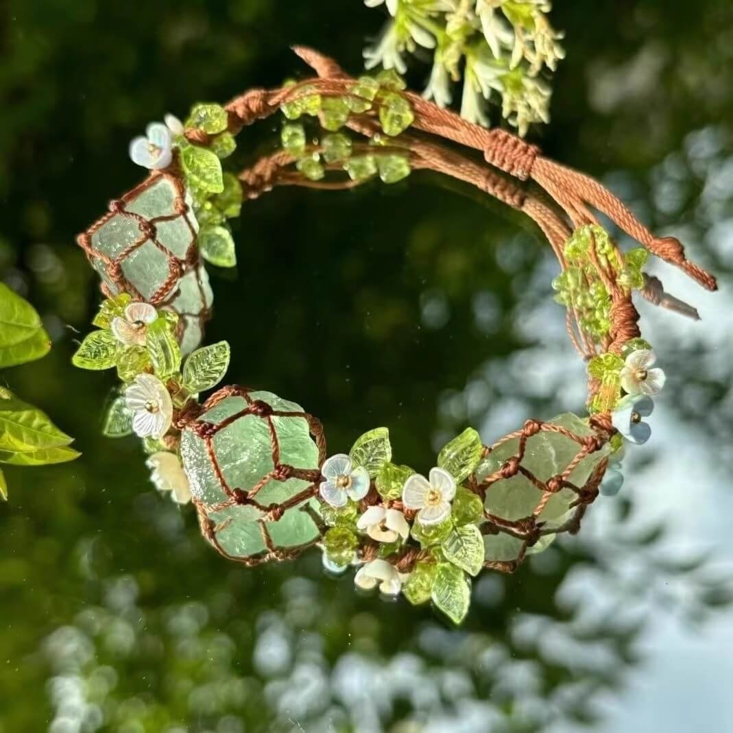 handmade green fluorite macrame bracelet (3)