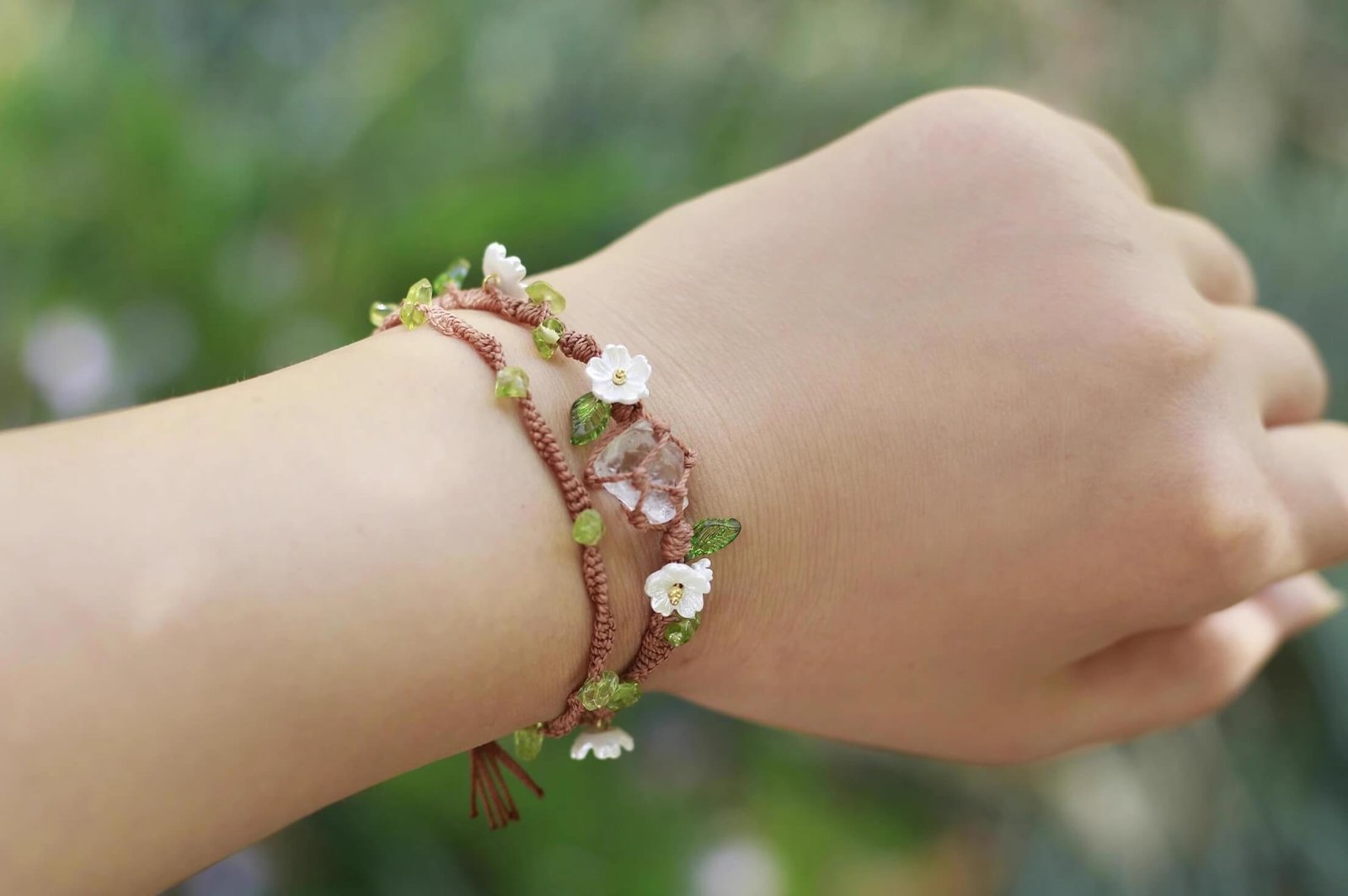 handwoven clear quartz crystal bracelet (1)