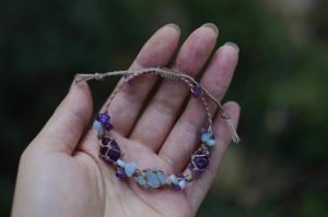 minimalist amethyst and aquamarine woven bracelet (4)