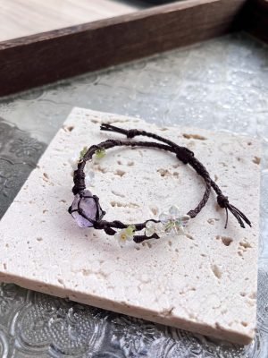 minimalist purple amethyst woven bracelet (2)