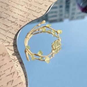 natural crystal macrame bracelet