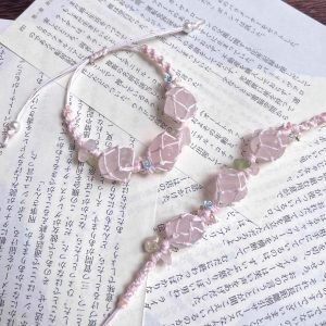 rose quartz woven bracelet (1)