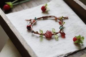 strawberry quartz forest fairy bracelet (1)