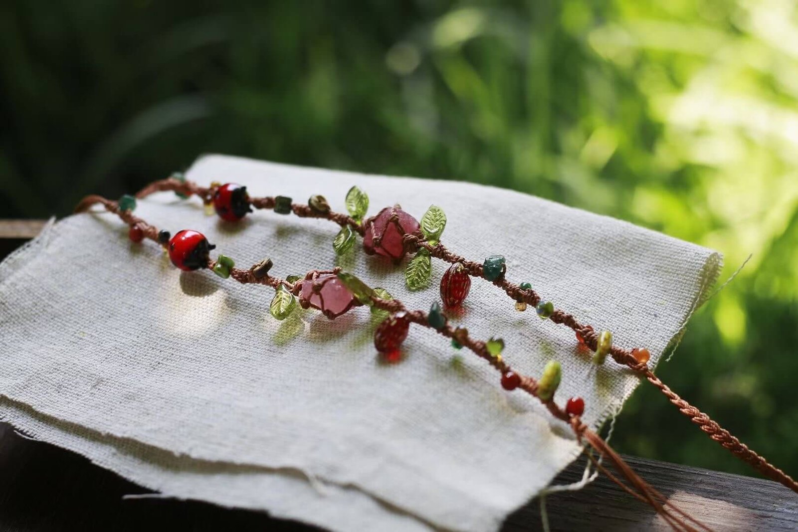strawberry quartz forest fairy bracelet (4)