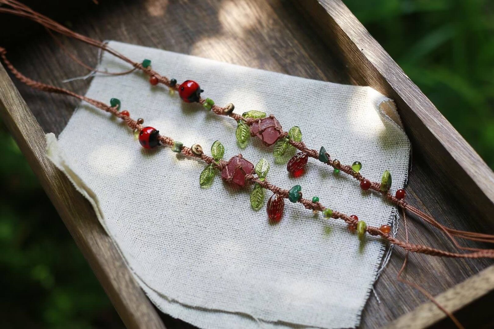 strawberry quartz forest fairy bracelet (5)