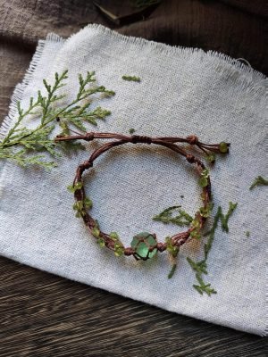 vintage green fluorite woven bracelet (3)