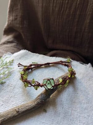 vintage green fluorite woven bracelet (5)