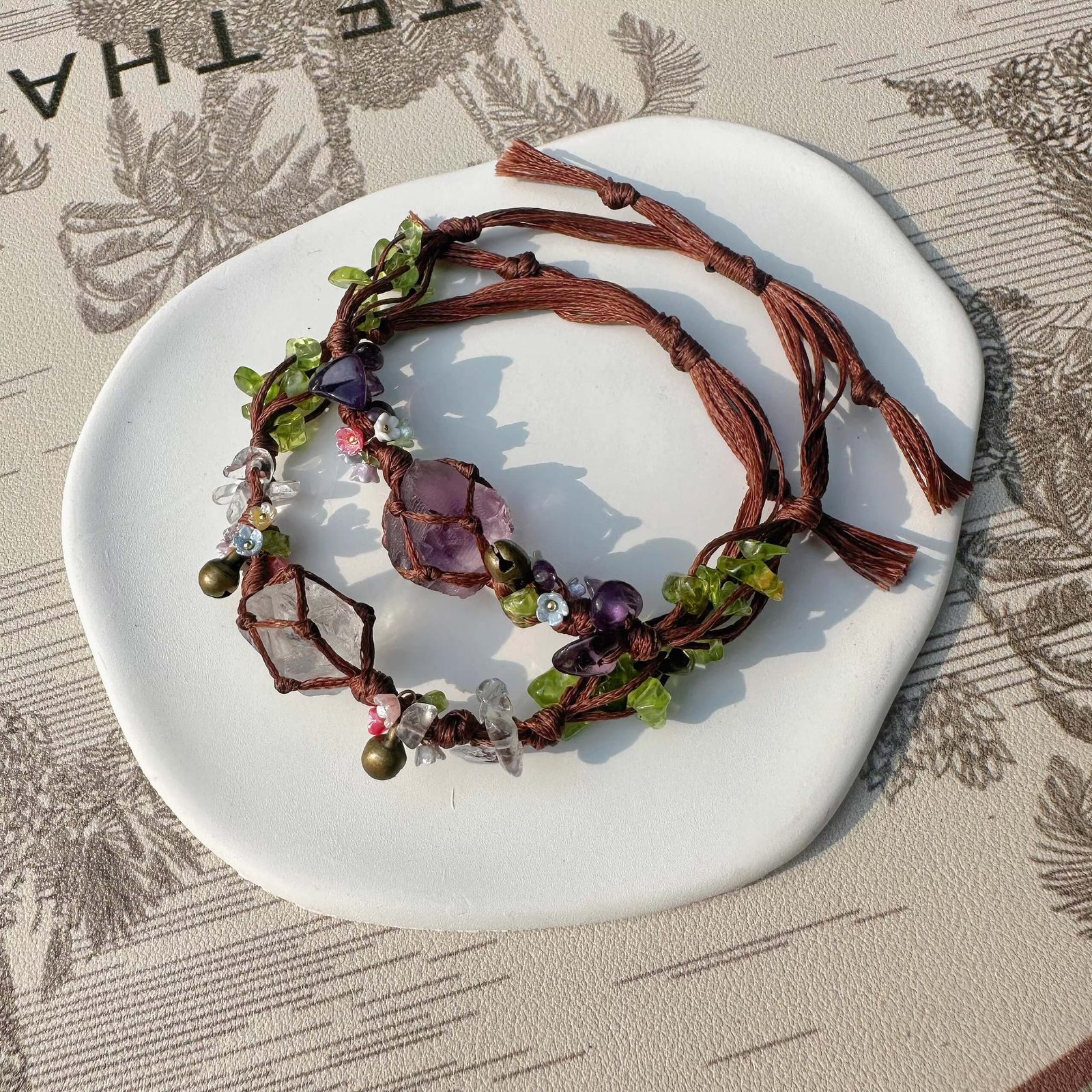 woven raw crystal bracelets (3)