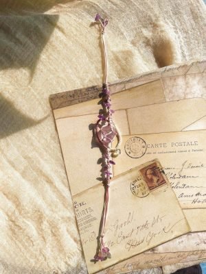 amethyst crystal macrame bracelet