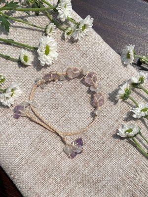 amethyst knitted bracelet