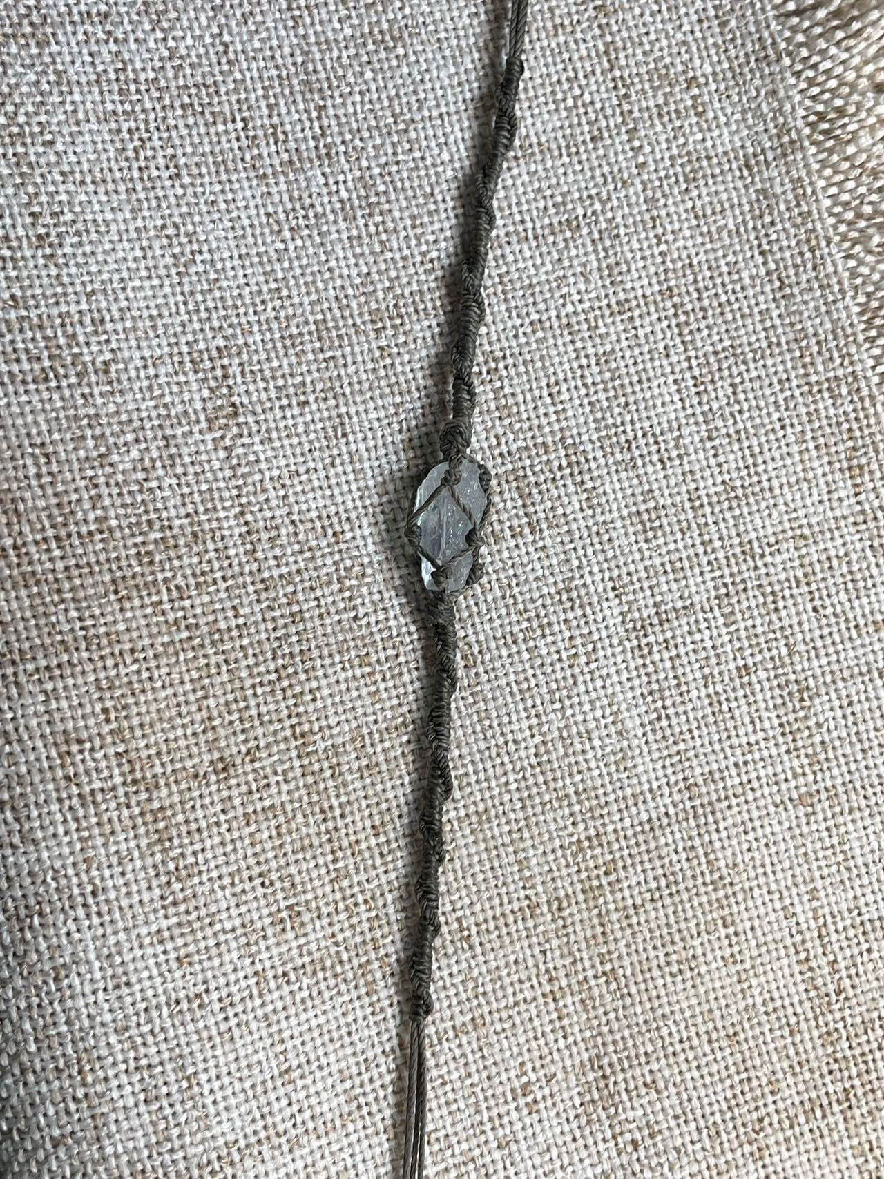 aquamarine crystal knitted bracelet