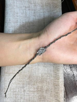 aquamarine crystal knitted bracelet