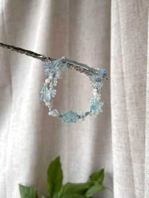 aquamarine knitted bracelet