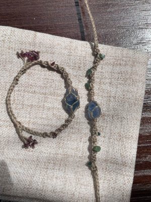 blue fluorite woven bracelet