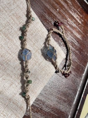 blue fluorite woven bracelet