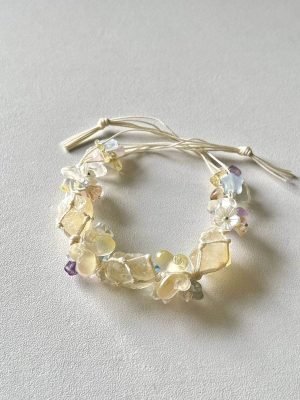 citrine flower knitted bracelet