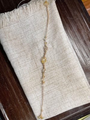 clear quartz and citrine knitted bracelet