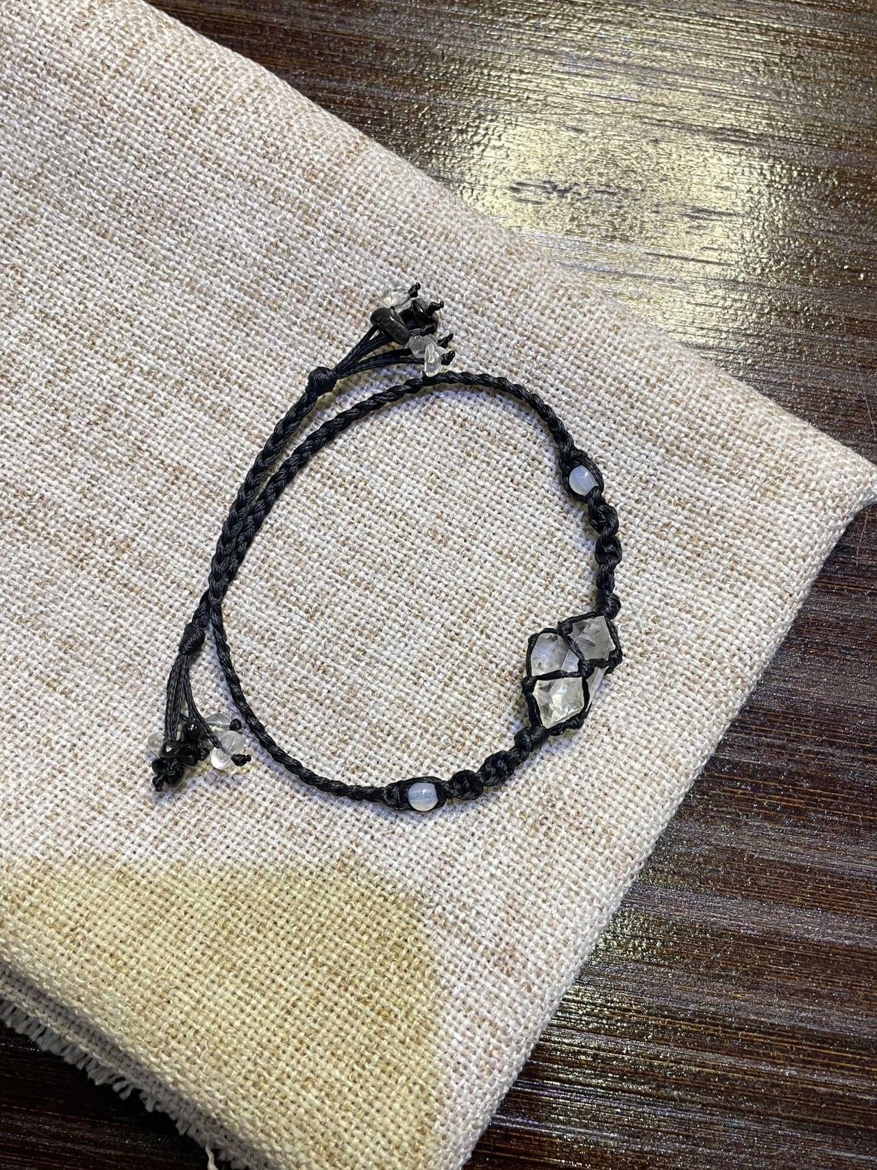 clear quartz woven bracelet