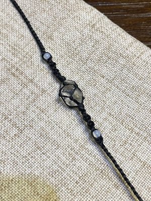 clear quartz woven bracelet