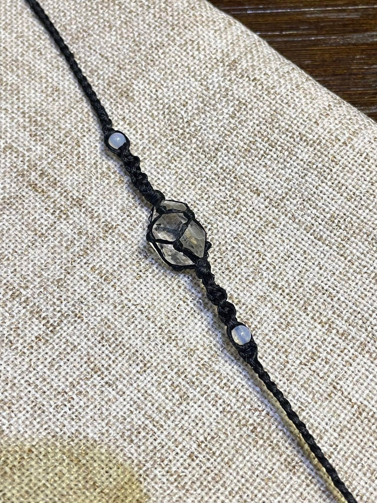 clear quartz woven bracelet