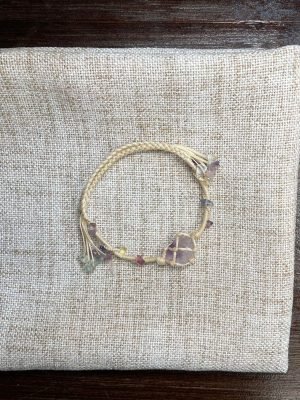 colorful fluorite woven bracelet