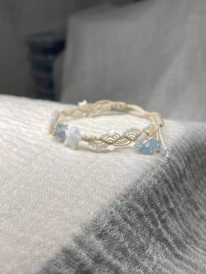 ocean vibe aquamarine macrame bracelet