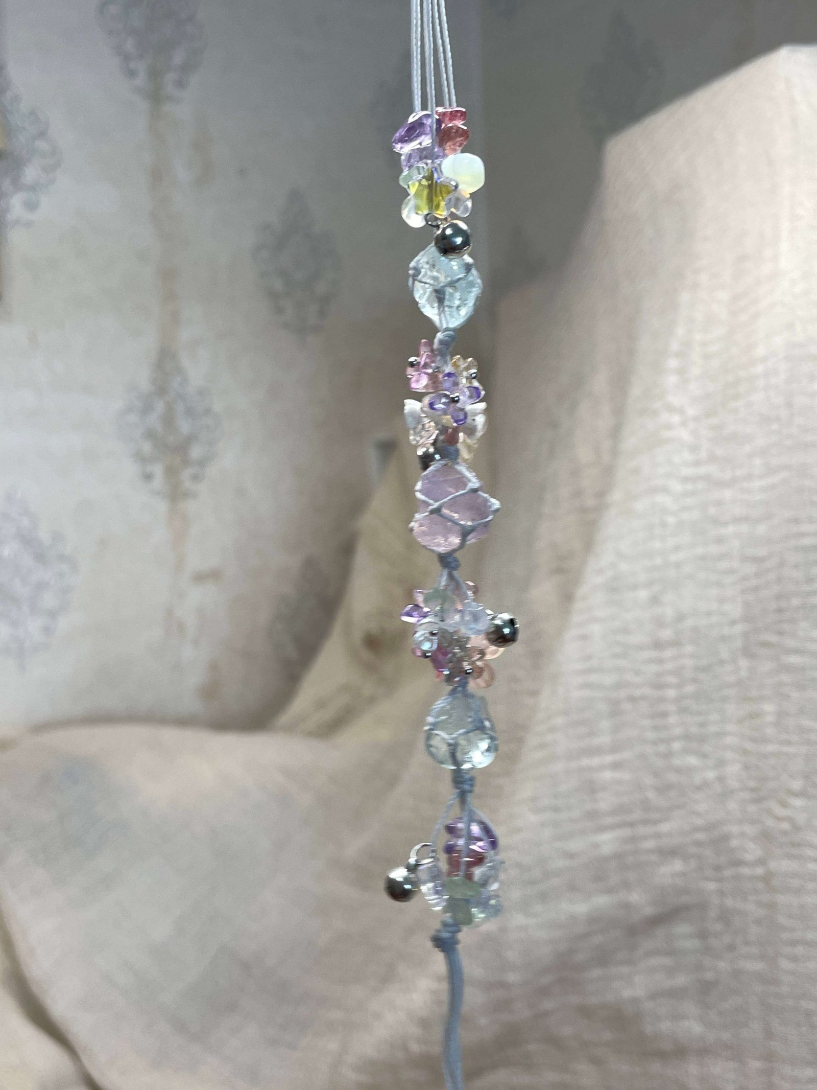 pink opal knitted bracelet