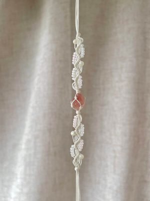 strawberry quartz macrame bracelet