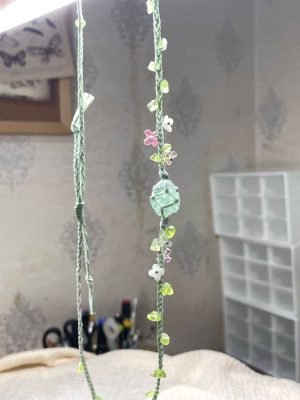 triple wrap green fluorite bracelet