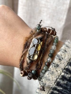 triple wrap smoky quartz bracelet