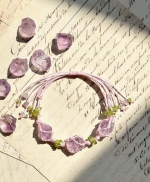 handmade amethyst and peridot bracelet