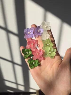 handmade hydrangea earrings