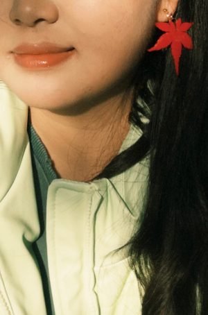 handmade real maple leaf earrings