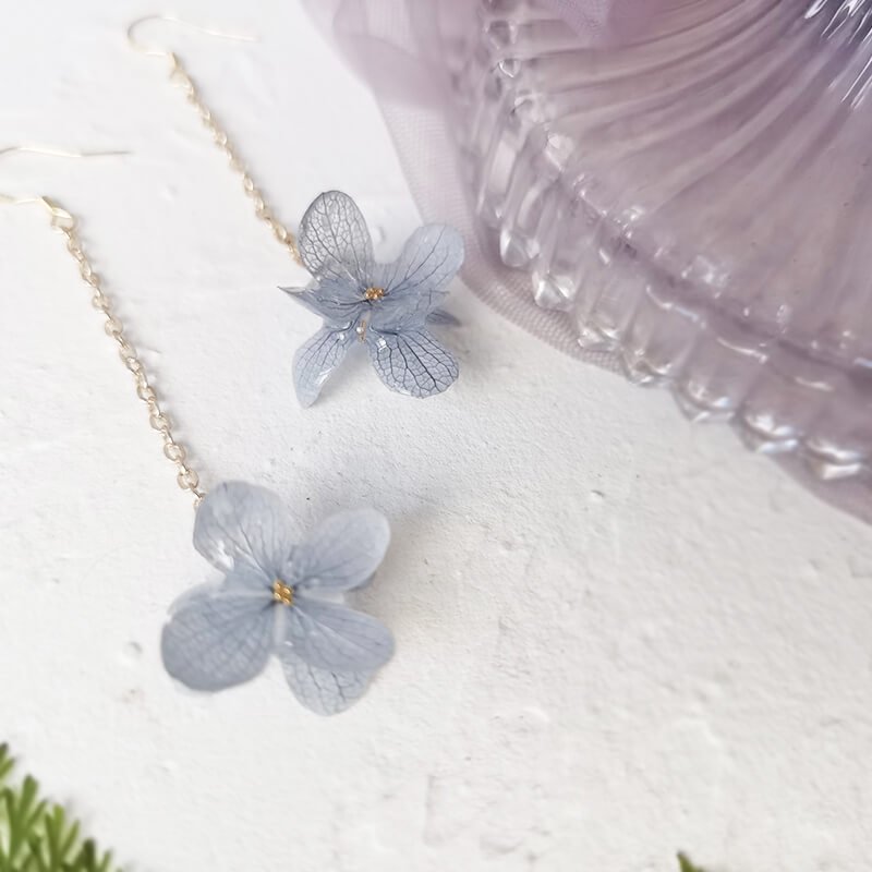 hydrangea long drop earrings (2)